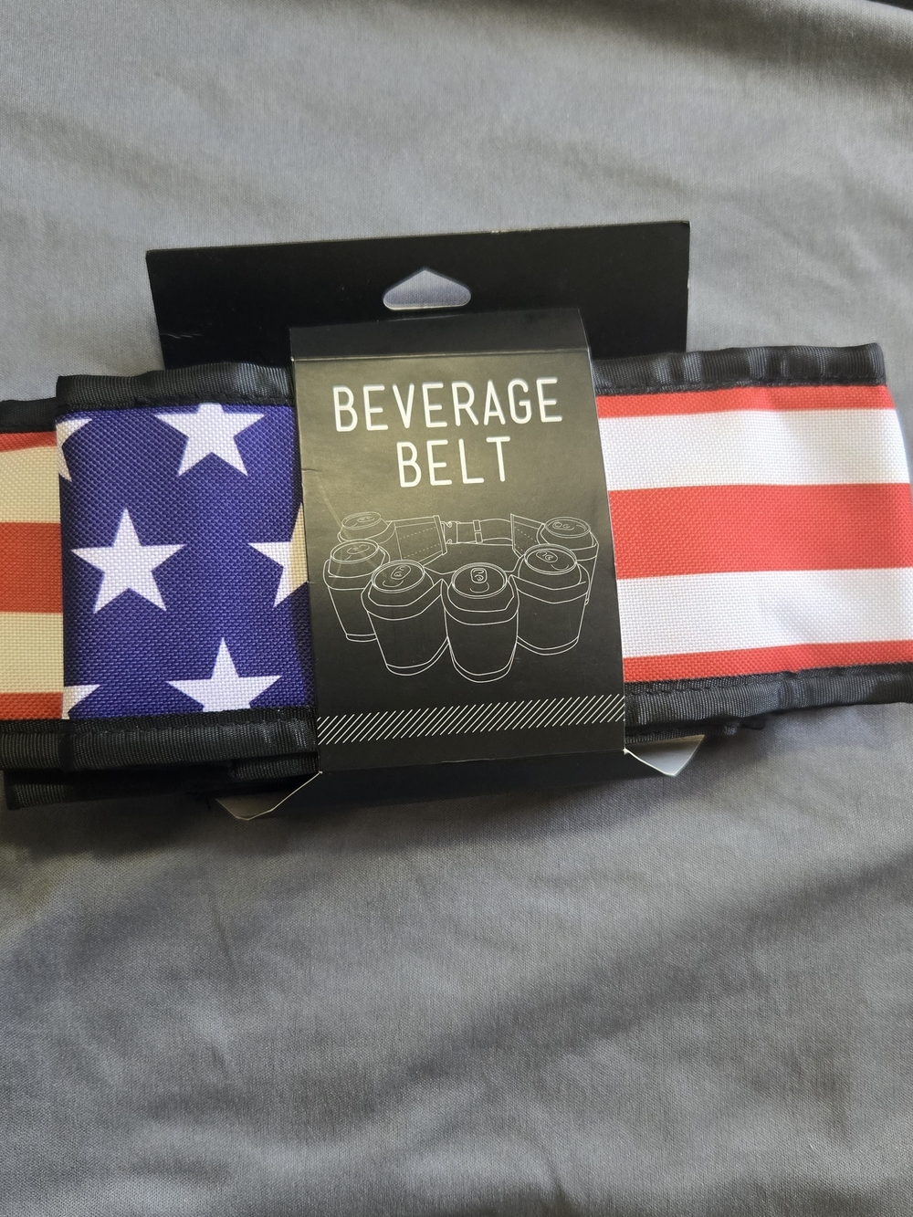 BioWorld Beverage Belt American Flag colorful Adjustable Strap Hold 6 patriotic